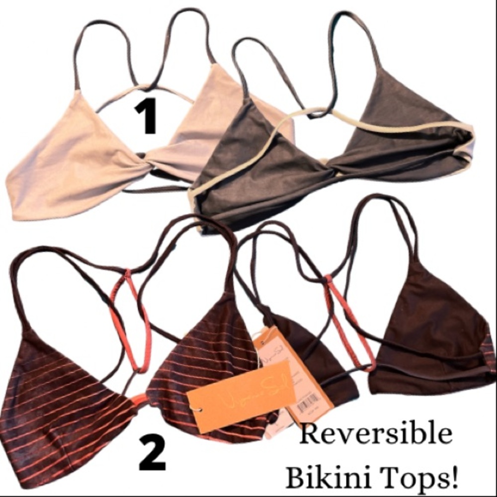 2 (two) Reversible Bikini Tops - size large